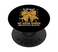 Coquette Bow In August We Wear Amber Appendix Cancer PopSockets Adhesive PopGrip