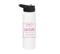 Coquette Bow Last Fling Before the Ring Funny Bride Party Stainless Steel Insulated Water Bottle