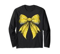 Coquette Bow Lemon Slice Pattern Lemonade Stand Long Sleeve T-Shirt