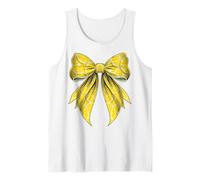 Coquette Bow Lemon Slice Pattern Lemonade Stand Tank Top