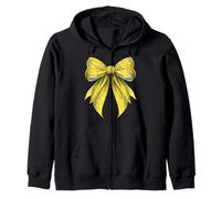Coquette Bow Lemon Slice Pattern Lemonade Stand Zip Hoodie