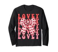 Coquette Bow Lovey Name Aesthetic Women Mothers Day Design Long Sleeve T-Shirt