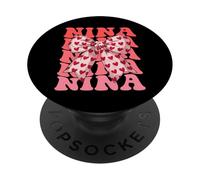 Coquette Bow Nina Name Aesthetic Women Mothers Day Design PopSockets Adhesive PopGrip