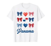 Coquette Bow Panamanian Flag Panama Cute Girls T-Shirt