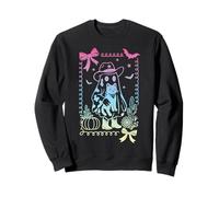 Coquette Bow Retro Cowboy Ghost Cat Pastel Goth Witch Girls Sweatshirt
