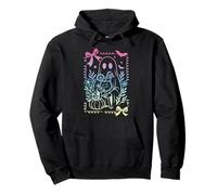 Coquette Bow Retro Ghost Summerween Pastel Goth Witch Girls Pullover Hoodie