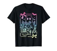 Coquette Bow Retro Ghost Summerween Pastel Goth Witch Girls T-Shirt