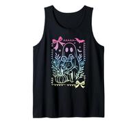 Coquette Bow Retro Ghost Summerween Pastel Goth Witch Girls Tank Top