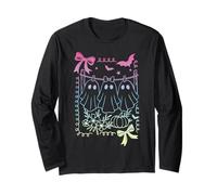 Coquette Bow Retro Ghosts Hangin Around Pastel Goth Witch Long Sleeve T-Shirt