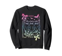Coquette Bow Retro Ghosts Hangin Around Pastel Goth Witch Sweatshirt