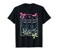 Coquette Bow Retro Ghosts Hangin Around Pastel Goth Witch T-Shirt