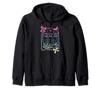 Coquette Bow Retro Ghosts Hangin Around Pastel Goth Witch Zip Hoodie