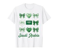 Coquette Bow Saudi Flag Saudi Arabia Cute Girls T-Shirt