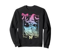 Coquette Bow Skeleton Book of Spells Pastel Witch Girls Sweatshirt