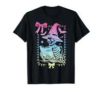 Coquette Bow Skeleton Book of Spells Pastel Witch Girls T-Shirt