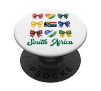 Coquette Bow South African Flag South Africa Cute Girls PopSockets Adhesive PopGrip