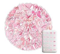 Coquette Bow Stickers - 100 Pcs Pink Aesthetic Waterproof Vinyl Decals | Cute Decorative Stickers for Water Bottles, Laptops, Journals, Luggage, Skateboards & Phone Cases