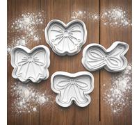 Coquette Bows Cookie Cutter & Stamp Set Baking Tools for Cookies, Fondant, Biscuits, Pastry, and Cake Decorating