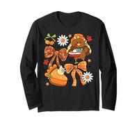 Coquette Bows Turkey Pumpkin Pie Thanksgiving Girly Autumn Long Sleeve T-Shirt