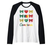 Coquette Cameroon Flag Cameroonian Girls Raglan Baseball Tee