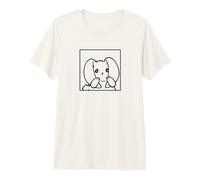 Coquette Cartoon Cute Kawaii Emote Sad Rabbit Bunny Premium T-Shirt