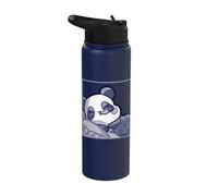 Coquette Cartoon Cute Kawaii Emote Sleeping Tired Panda Bear Stainless Steel Insulated Water Bottle
