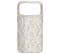 Coquette Chantilly Lace Cottagecore Floral Aesthetic Beige Case for iPhone 17 Pro Max