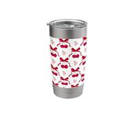 Coquette Cherry and Bow Pattern with Red Bows Stainless Steel Insulated Tumbler