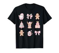 Coquette Christmas Aesthetic Girly Pink Holiday Bows T-Shirt