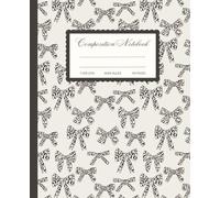 Coquette Composition Notebook: Cute Preppy Bow Leopard Pattern | Aesthetic Journal for Girls, Teens, Women , School, Work, Office | Wide-ruled | 7.5 x 9.25" | 110 Pages.