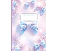 Coquette Composition Notebook for Girls - White Preppy Aesthetic Journal with Pastel Blue Bows | Cute College Ruled School Supplies for Teens, Kids, Students | Y2K Soft Girl Notebook 6x9 120 Pages