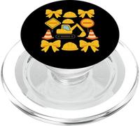 Coquette Construction Kawaii Yellow Bow Worker PopSockets PopGrip for MagSafe