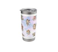 Coquette Cupid Angels and Clouds in a Pink Sky Stainless Steel Insulated Tumbler