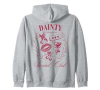 Coquette Dainty but Dangerous Social Club Flirty Girlycore Zip Hoodie