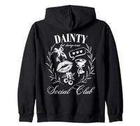 Coquette Dainty but Dangerous Social Club Flirty Girlycore Zip Hoodie