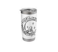 Coquette Fairy Sits in Crescent Moon with Flowers Stainless Steel Insulated Tumbler
