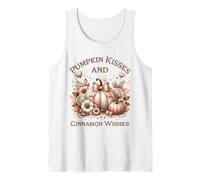 Coquette Fall Autumn Pumpkin Kisses and Cinnamon Wishes Tank Top