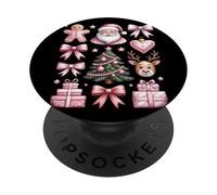 Coquette Gingerbread Reindeer Christmas PopSockets Adhesive PopGrip