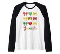 Coquette Grenada Flag Grenadian Girls Raglan Baseball Tee