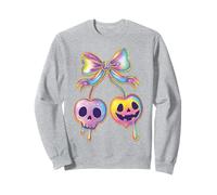 Coquette Halloween Pumpkin Cherries Skull Bow Pastel Goth Sweatshirt