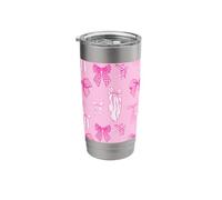 Coquette Hot Pink Bow Pattern Stainless Steel Insulated Tumbler
