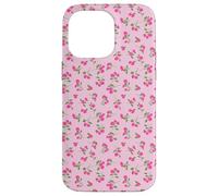 Coquette Hot Pink Flower Small Rose Pattern Case for iPhone 14 Pro Max