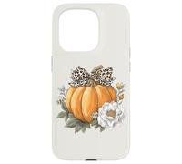 Coquette Leopard Cheetah Bow Pumpkin Aesthetic Vintage Fall Case for iPhone 15 Pro