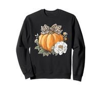 Coquette Leopard Cheetah Bow Pumpkin Aesthetic Vintage Fall Sweatshirt