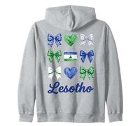 Coquette Lesotho Flag Basotho Girls Zip Hoodie