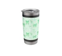 Coquette Light Green Bow Pattern Stainless Steel Insulated Tumbler