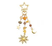 Coquette Lip Gloss Keychain Portable Lip Gloss Holder Keychain, Cute Keychains for Women - Birthday Gifts for Her(gold), sun, S