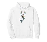 Coquette Mermaid On Floral Swing Ocean Fantasy Art Whimsical Pullover Hoodie