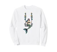 Coquette Mermaid On Floral Swing Ocean Fantasy Art Whimsical Sweatshirt
