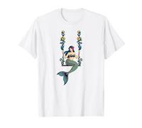 Coquette Mermaid On Floral Swing Ocean Fantasy Art Whimsical T-Shirt